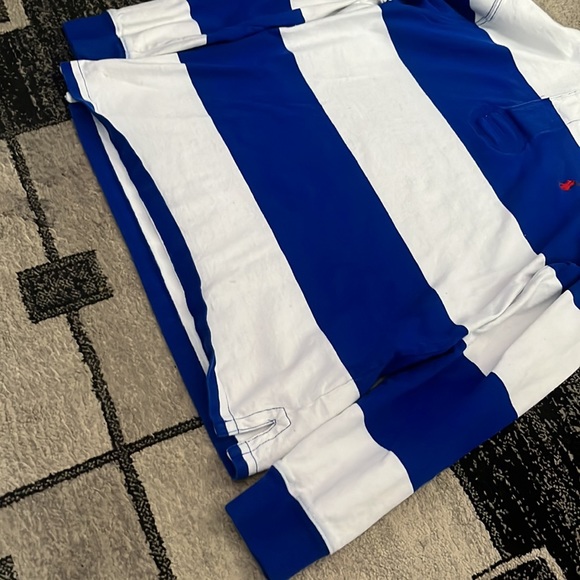 Polo dress shirt, Blue and White with red logo - Picture 4 of 5